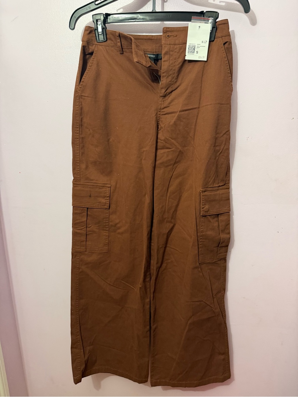 NWT Forever 21 Wide Leg Cargo Pants in Brown